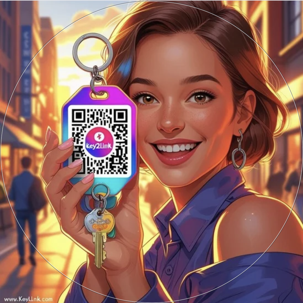 Woman with Key2link keychain